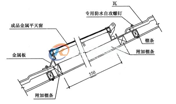 坡屋頂天窗的處理示意圖2